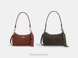 NWT Coach Teri Mini Crossbody Bag CCE42 Suede Vintage Brown - $5,212.26 MXN