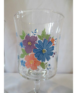 Set 7 Daisy Floral Water Wine Glasses goblets stemware - $29.00