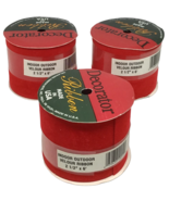 Velour Ribbon Christmas Red Velvet Decorator 2.5 x 6 Lot 3 Rolls Made in... - $14.80