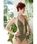 BRAND NEW Xhilaration Swimsuit~Sz S~Detailed~Sexy~Olive Green~One Piece~... - £32.29 GBP