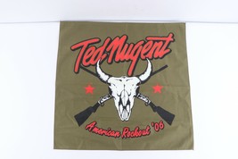 Vintage Ted Nugent 2006 American Rockout Spell Out Bandana Cotton Olive ... - £19.74 GBP