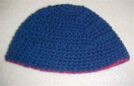 Hand Crochet Hat/Cap (Royal Blue/Red) NEW - $9.46