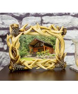 Rustic Intertwined Stag Deer Antlers Picture Frame With Easel Back 4&quot;X6&quot;... - $35.33 CAD