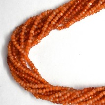 Natural Carnelian 3.5-4mm Faceted Round Gemstone Beads 13&quot; Strand BDS-1070 - £25.69 GBP