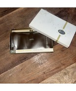 Vintage Rolfs Cowhide French Clutch Women’s Wallet Brown &amp; Gold New Old ... - $29.95 CAD
