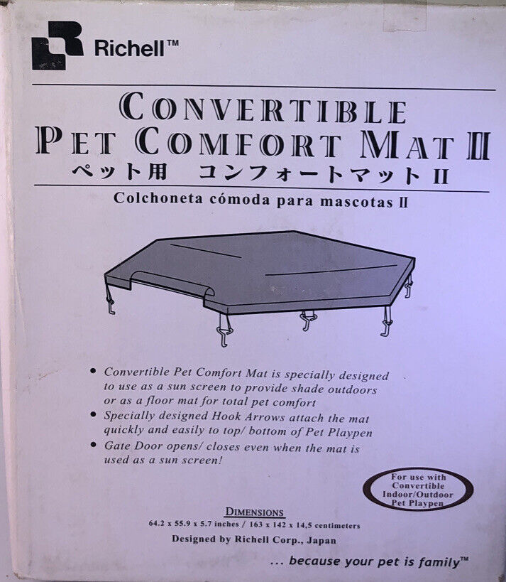 Richell #94349 Convertible Pet Comfort Mat II, Mocha-BRAND NEW-SHIPS N 24 HOURS - $49.38