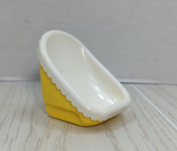 Little Tikes dollhouse baby car seat ONLY yellow white vintage used - $9.79