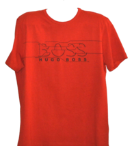 Hugo Boss Men’s Red Regular Fit Logo Cotton T-Shirt Size XL - £44.41 GBP