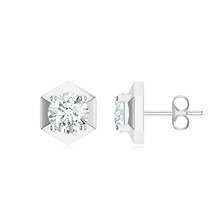 Kicky and Perky Sterling Silver Moissanite Solitaire Studs Earring Women... - $1,233.55 MXN
