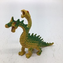 2 Headed Dragon - Fantasy- Two Heads Yellow &amp; Green Dragon Toy Hong Kong 4&quot; Tall - $17.50