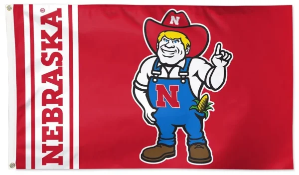 Nebraska Huskers 3×5 Mascot Flag for Tailgating &amp; Home Decor - $18.00