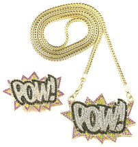 POW Necklace Set New Pendant with Stretch Ring And 36 Inch Franco Style Chain - $54.35+