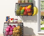 2 Tier Fruit Bowl Fruit Basket For Kitchen Counter Stackable Wall Mounte... - £53.77 GBP