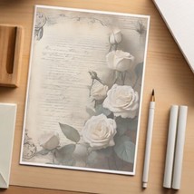 48  Sheets of  Decorative Stationery Paper for Letters , 8.5 x 11 - Roses#06708 - £19.75 GBP