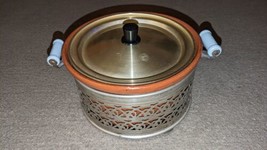 Vintage Pottery Stoneware Crock with Lid + Ring/Holder B247 - £31.15 GBP