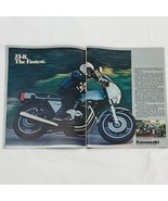 Vintage 1977 Kawasaki Z-1R Motorcycle Magazine Print Ad Full Color 16&quot; x... - $10.38 CAD