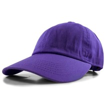 Purple Plain Solid Polo Baseball Hat Washed Cotton Adjustable Cap Mens W... - $14.99