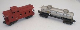 Lot Of 2 Lionel Train Cars - 6257 Caboose &amp; 6465 2 Dome Tank Car - £23.65 GBP