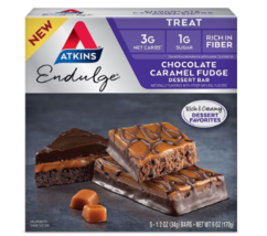 Atkins Endulge Treat Dessert Bar, Chocolate Caramel Fudge5.0ea x 5 pack - £19.23 GBP