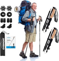 Overmont Collapsible Trekking Poles - Lightweight Folding Hiking Poles, Set Of 2 - $50.99