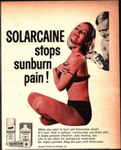 1969 Vintage Print Ad Solarcaine Stops Sunburn Pain Bikini Spray First A... - $24.11
