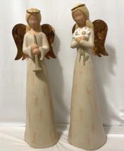 Gifts of the Heart Figurines Angels Trumpet Daisies Flowers Metal Wings Lot of 2 - £31.34 GBP
