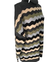 MICHELE NICOLE Oversized Turtleneck Pullover Zigzag Sweater Gray Women&#39;s... - £16.92 GBP