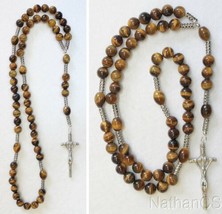 Catholic Rosary Gebetskette Tiger Eye &amp; Heavy Sterling Silver - £129.39 GBP