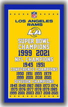 Los Angeles Rams Football Team Champions Memorable Flag 90x150cm 3x5ft Banner - $14.55