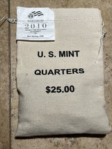 2010 Hot Springs - $25 US Mint Sewn Bag Quarters BU - D - £66.88 GBP