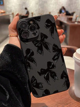 Black Daisy Bow Phone Case Shockproof Painted Design for iPhone Galaxy R... - $5.11