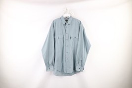 Vintage 80s Levis Big E Mens Medium Striped Collared Long Sleeve Button Shirt - £35.57 GBP