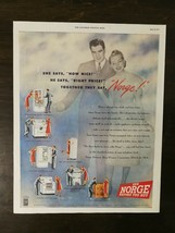 Vintage 1947 Norge Appliances Full Page Original Color Ad - $6.64