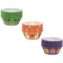 300 Pack Halloween Cupcake Liners Pumpkin Ghost Spider Wrappers For Party Décor - £16.02 GBP