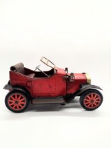 Vintage Tin Metal Battery Operated Antique Style Car Red Crank Engine Rust READ - £15.49 GBP