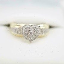 1Ct Round Cut Diamond 14k Yellow Gold Finish Heart Shaped Engagement Ring - £85.19 GBP