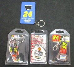 Lot of 4 - NASCAR Jeff Gordon 24 Keychain - Key Ring Keychains - £6.05 GBP