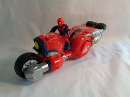 Marvel Super Hero Adventures Spiderman &amp; Web Wheelin Bike Pull Back Action - £10.79 GBP