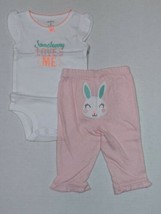 Carter's 2 Piece Easter Outfit For Girls Size Newborn 3 6 or 9 Months Neon Color - $1.99