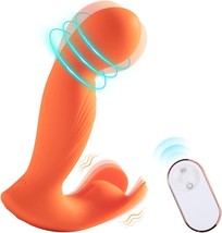 G spot Vibrator with Rotating Massage Head and Clitoral Tickler（Orange） - £59.40 GBP