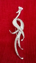 Stunning Diamonte Silver Plated Peacock Bird Brooch Broach Cake Pin for Suits - £10.56 GBP