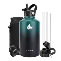 64Oz Water Bottle,Vacuum Insulated Stainless Steel Half Gallon Water Fla... - £52.67 GBP