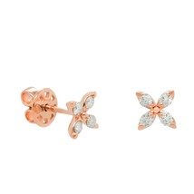 Diana M Jewels 0.34 Cts Diamond Flower Stud Earrings Size One Size - $291.06
