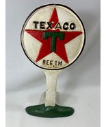 Cast Iron Advertising TEXACO Oil Gas Co Texas T Star Lollipop Sign 9.5&quot; ... - $37.62