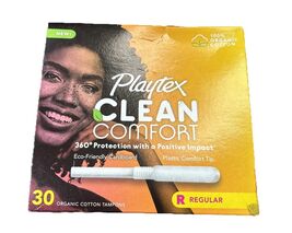 Playtex Clean Comfort Organic Cotton Tampons, Regular Absorbency 30 Count - $12.75