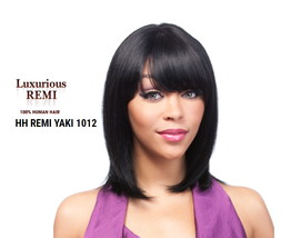 It&#39;s A Wig 100% Human Hair Remi Yaky 1012 Straight Wig With Chna Bangs - £78.65 GBP