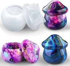 Juome Jar Resin Molds Silicone Mushroom Jars Silicone Molds with Lid for... - $20.97