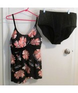 Womens 3XL 2-Piece Floral Tankini Set High Waist Bottoms Padded Bra Adju... - €10,10 EUR