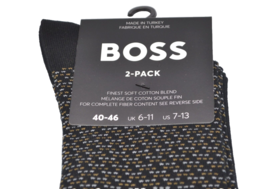 Hugo Boss 2 pack Men&#39;s Black Finest Soft Cotton Polka Dot Socks  One Siz... - $30.14