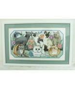 Beautiful Professionally Framed Cat Needlepoint ~ 22 Count Stitch Stuart... - $98.99